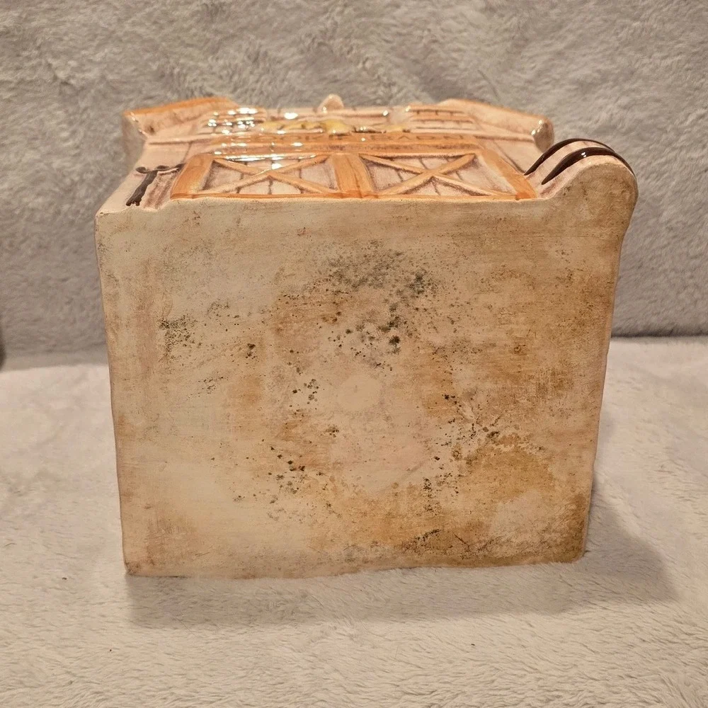 Vintage Treasure Craft Ceramic Cookie Barn Jar Base Only Chicken Rustic Decor
